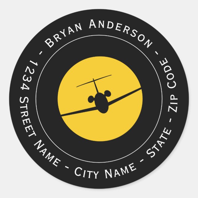 Jet Airplane Logo Return Address Label (Front)
