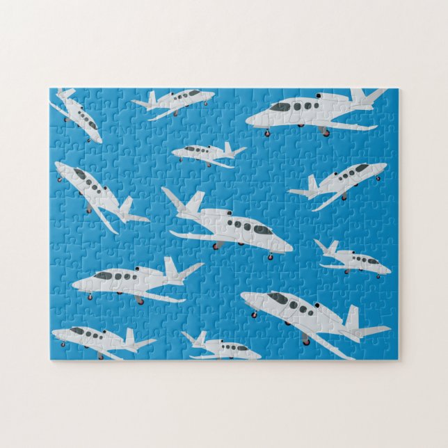 Jet Airplane Pattern Jigsaw Puzzle (Horizontal)