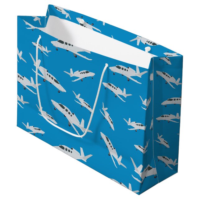 Jet Airplane Pattern  Large Gift Bag (Front Angled)