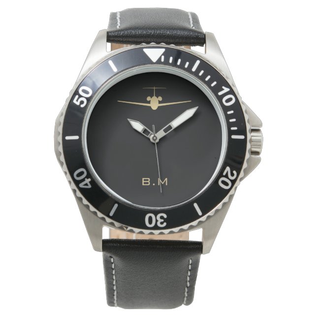 Jet Airplane Pilot Watch (Front)