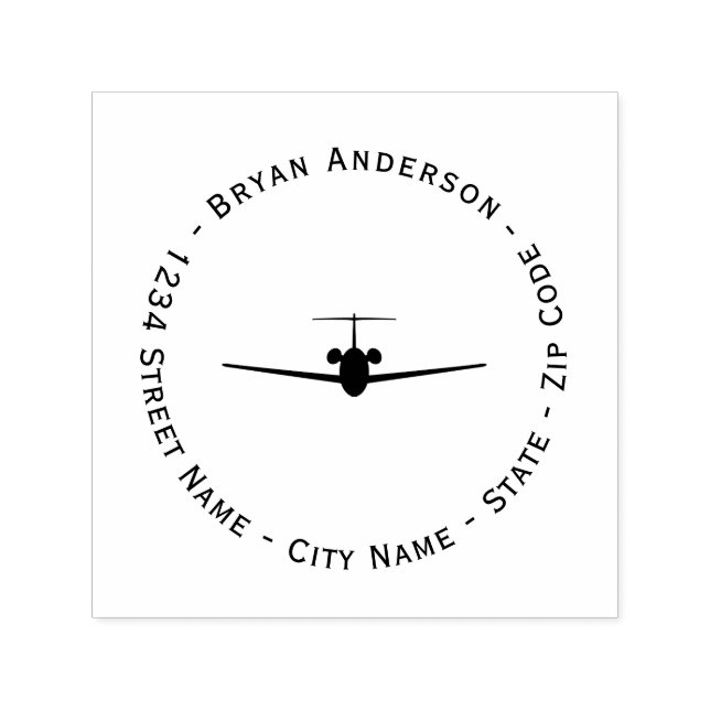 Jet Airplane Return Address Self-inking Stamp (Design)