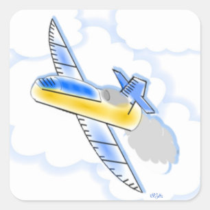 Jet Airplane Square Sticker