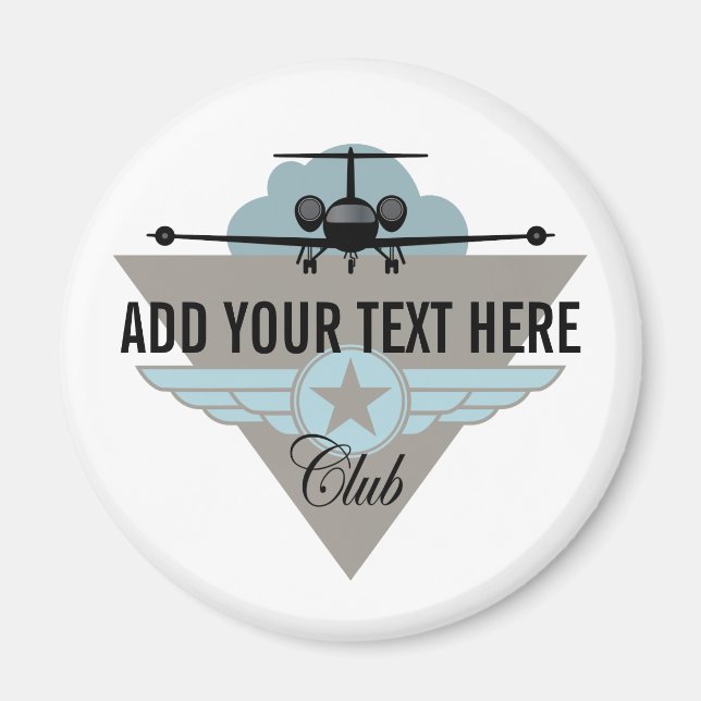 Jet Airplane Wing Club Magnet (Front)