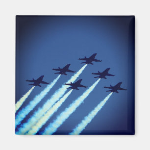Jet Airplanes Flying in Formation Blue Angels Magnet
