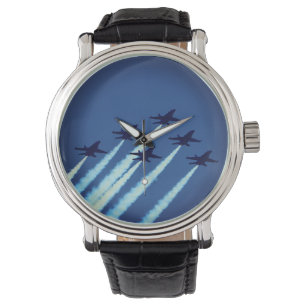 Jet Airplanes Flying in Formation Blue Angels Watch