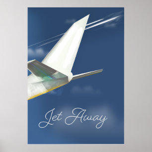 Jet Away travel poster. Poster