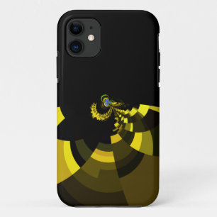 Jet Black and Gold Vector Art Print Graphic Design iPhone 11 Case
