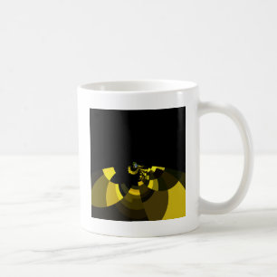 Jet Black and Gold Vector Art Print Graphic Design Coffee Mug