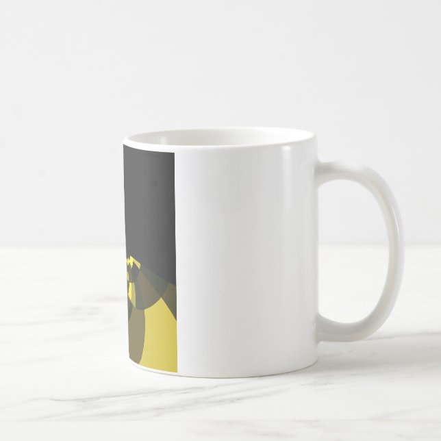 Jet Black and Gold Vector Art Print Graphic Design Coffee Mug (Right)