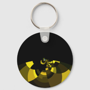 Jet Black and Gold Vector Art Print Graphic Design Keychain