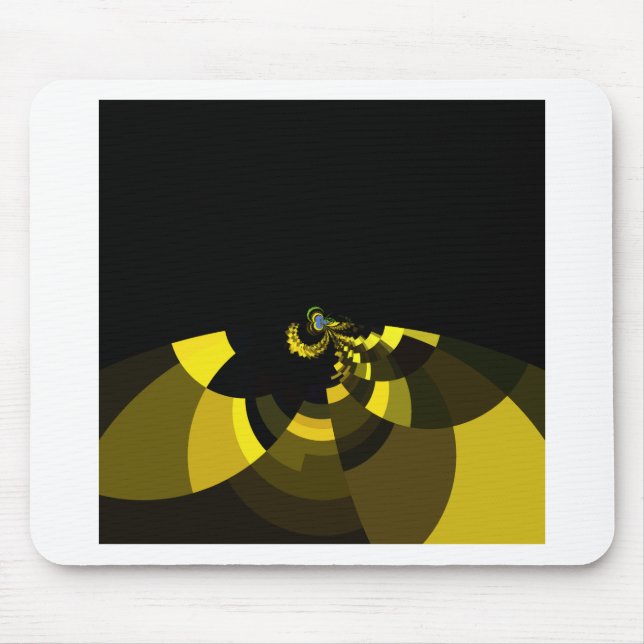 Jet Black and Gold Vector Art Print Graphic Design Mouse Pad (Front)