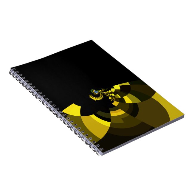 Jet Black and Gold Vector Art Print Graphic Design Notebook (Right Side)