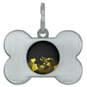Jet Black and Gold Vector Art Print Graphic Design Pet ID Tag
