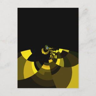 Jet Black and Gold Vector Art Print Graphic Design Postcard