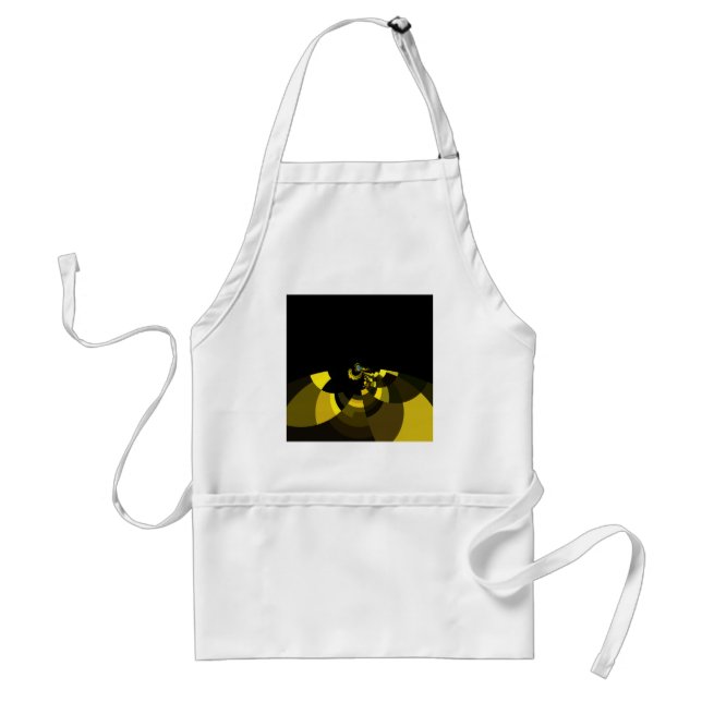 Jet Black and Gold Vector Art Print Graphic Design Standard Apron (Front)