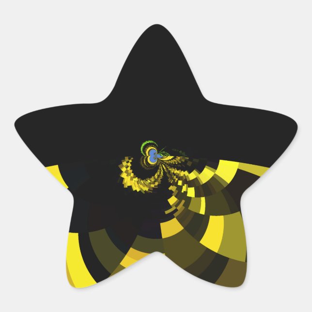 Jet Black and Gold Vector Art Print Graphic Design Star Sticker (Front)