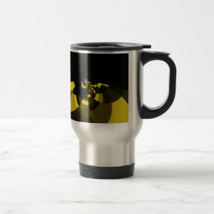 Jet Black and Gold Vector Art Print Graphic Design Travel Mug