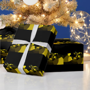Jet Black and Gold Vector Art Print Graphic Design Wrapping Paper