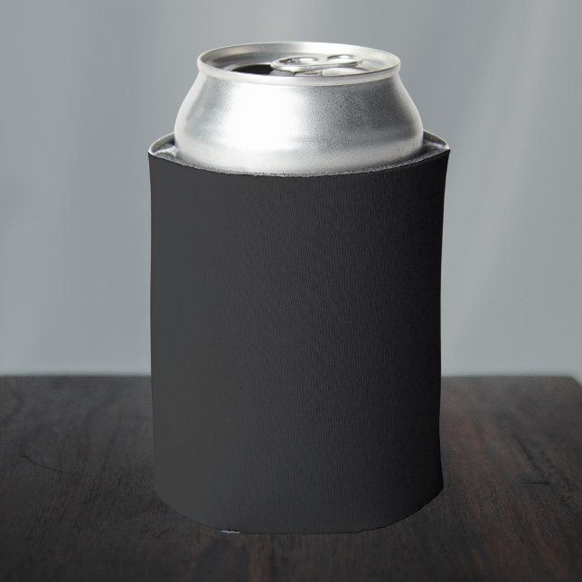 Jet Black Solid Color Can Cooler (Creator Uploaded)