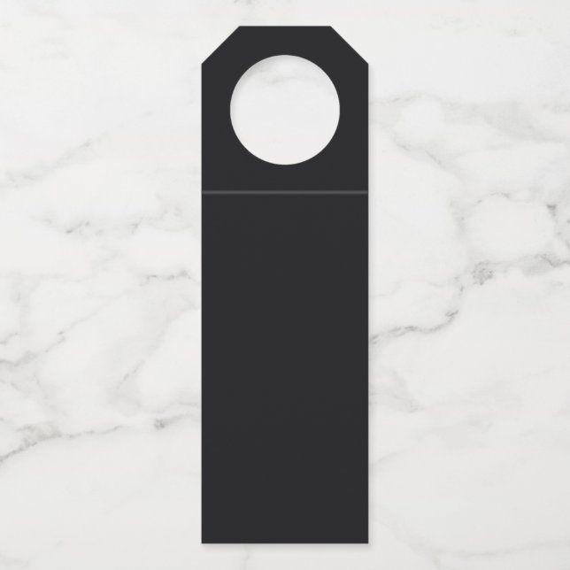 Jet Black Solid Colour Bottle Tag (Front)