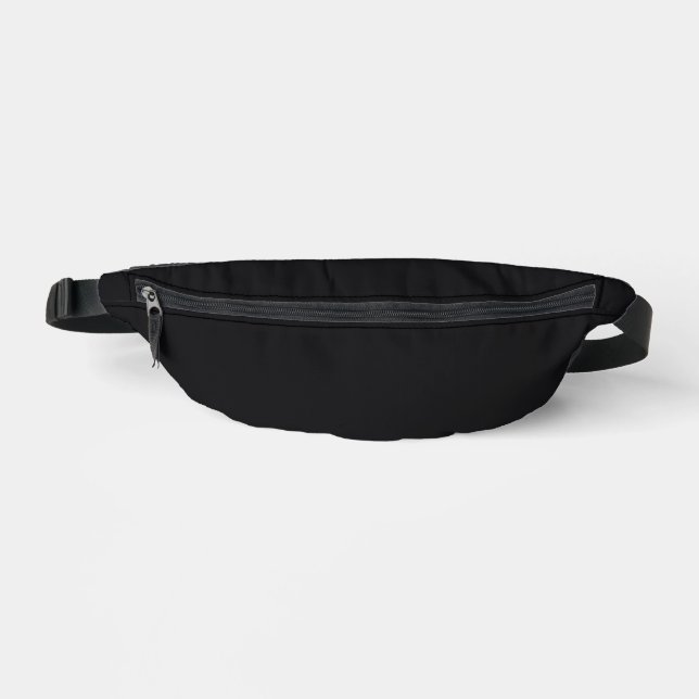 Jet Black Solid Colour Fanny Pack (Front)