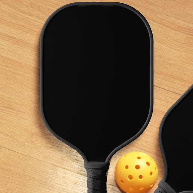 Jet Black Solid Colour Simple Minimalist Pickleball Paddle (jet black solid color pickleball paddle)