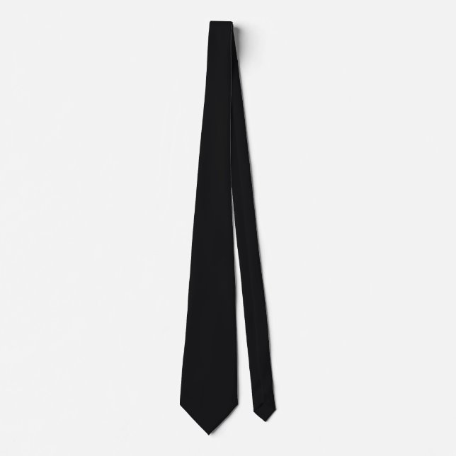 Jet Black Solid Colour Tie (Front)