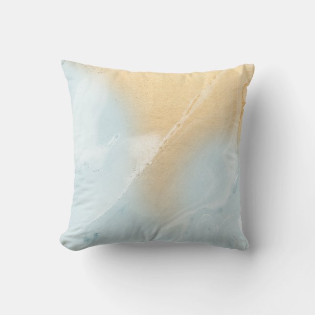 Jet de marbre bleu de coussin d'or de Faux (Recto)