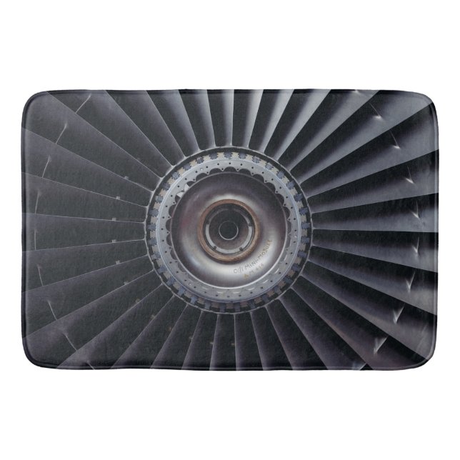 Jet engine bath mat, creepy engineering, airplane bath mat (Front)
