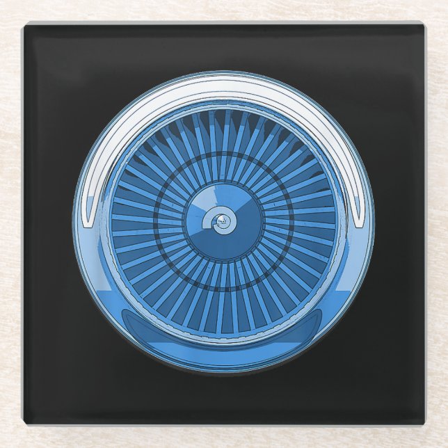Jet Engine Glass Coaster (Front)