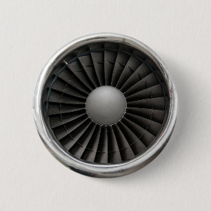Jet Engine Turbine Fan 2 Inch Round Button