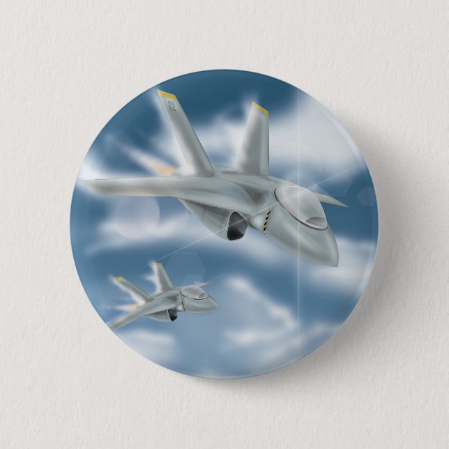 Jet Fighter Aircraft 2 Inch Round Button (Front)