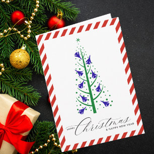 Jet Fighter Christmas Tree Family Photo Aviation Card