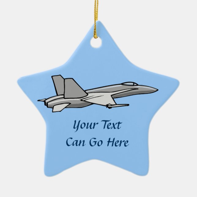 Jet Fighter F18 Hornet Airplane Plane Pilot Design Ceramic Ornament (Front)