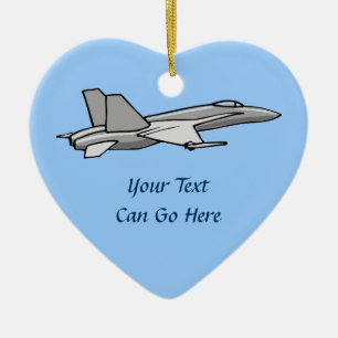 Jet Fighter F18 Hornet Airplane Plane Pilot Design Ceramic Ornament