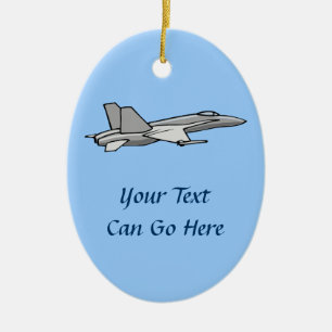 Jet Fighter F18 Hornet Airplane Plane Pilot Design Ceramic Ornament