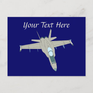 Jet Fighter F18 Hornet Design Postcard