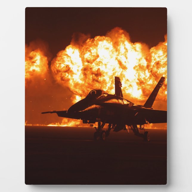 Jet Fighter Flames Plaque (Front)