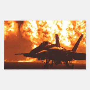 Jet Fighter Flames Sticker