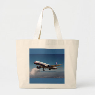 Jet over LA Large Tote Bag