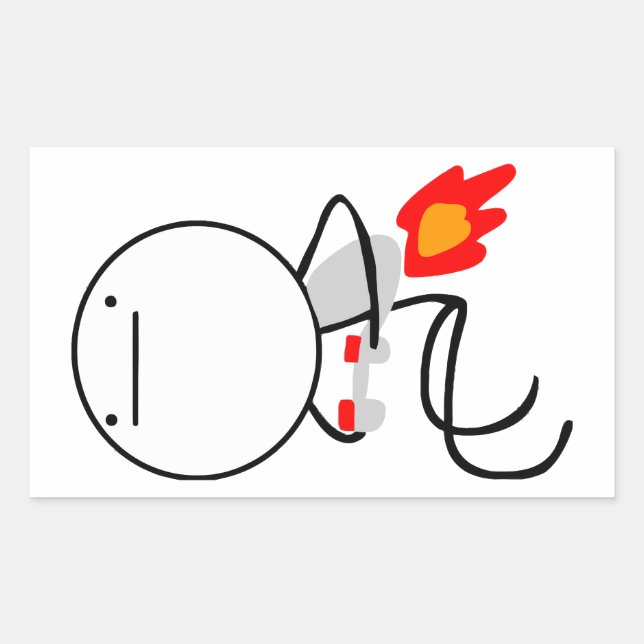 Jet Pack Guy Sticker (Front)