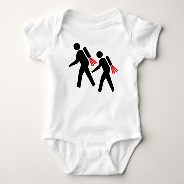 Jet Pack Hikers of the Future Baby Bodysuit (Front)
