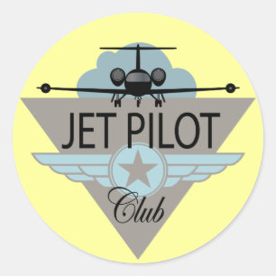 Jet Pilot Club Classic Round Sticker