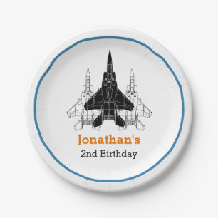 Jet Plane Boy Birthday Personalized Paper Plates