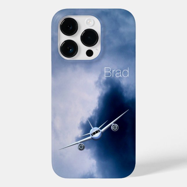 Jet Plane Flying High in the Sky Pilot Aviation Case-Mate iPhone Case (Back)