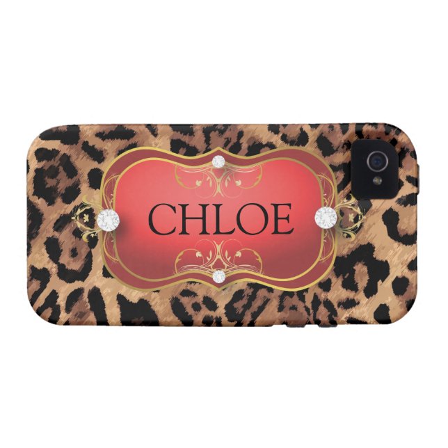 Jet Red Ciao Bella Leopard Phone Case (Back Horizontal)