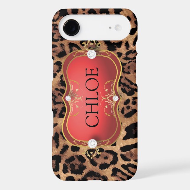 Jet Red Ciao Bella Leopard Phone Case (Back)