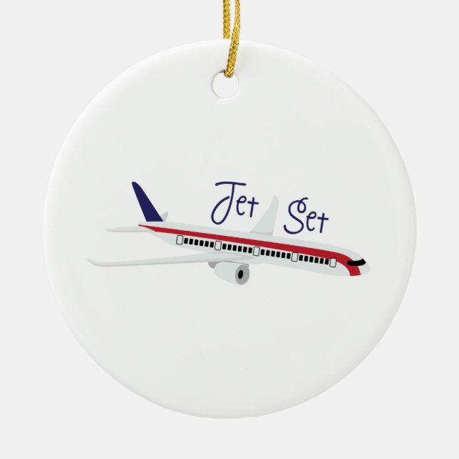 Jet Set Ceramic Ornament (Front)