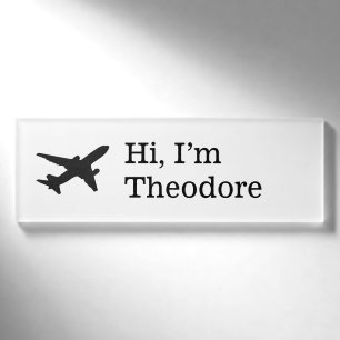 Jet Silhouette Name Tag