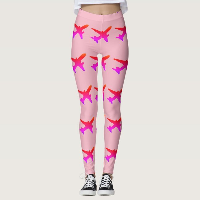Jet Silhouette Rainbow Gradient Leggings (Front)